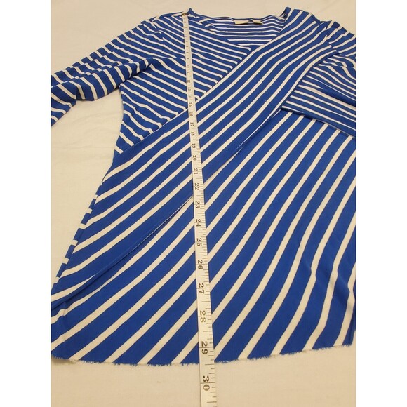 Women Chico's Size 2 Tunic Large Raw Edge Layered fabric 3/4 Sleeve - Picture 7 of 11